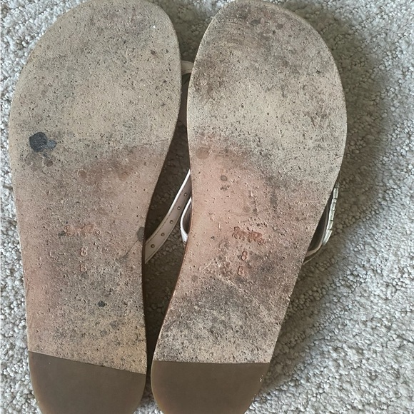 Coach sandals. Cream and gold embellishments. Excellent condition. - Picture 2 of 4